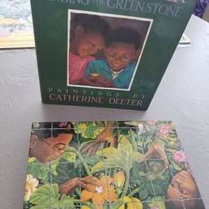 "Green Stone" book with matching puzzle